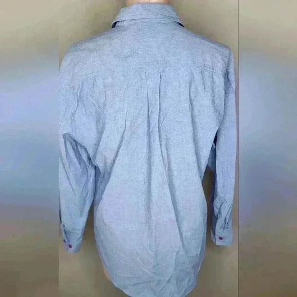 Whitefish Bay Vintage Christmas CMAS Denim Button Down Winter Snowman Size M - Picture 5 of 8